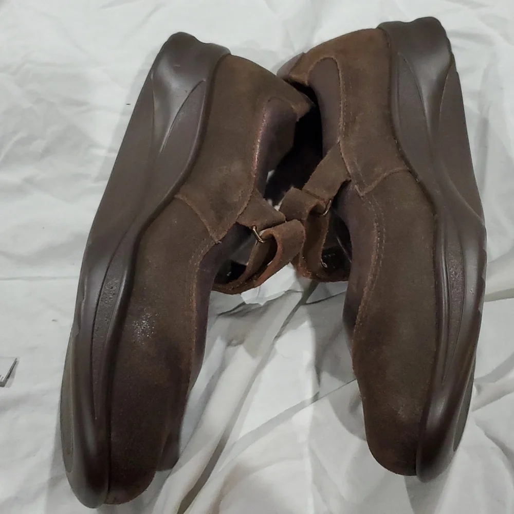 SAS Mary Jane brown and metallic copper  leather shoes